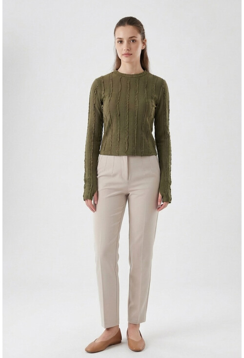 Kadın Dokulu Örme Bluz 980