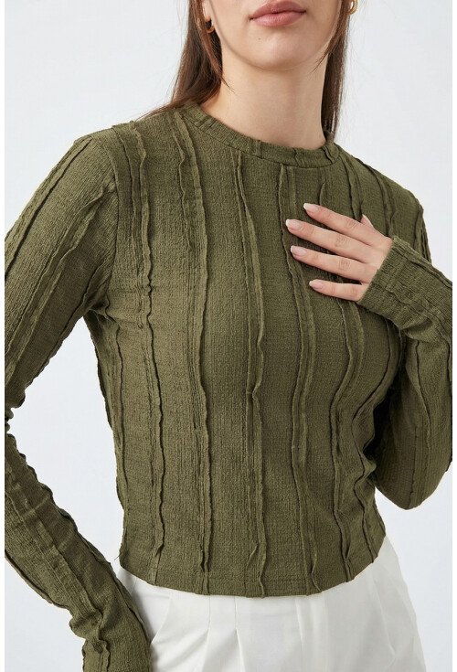 Kadın Dokulu Örme Bluz 980