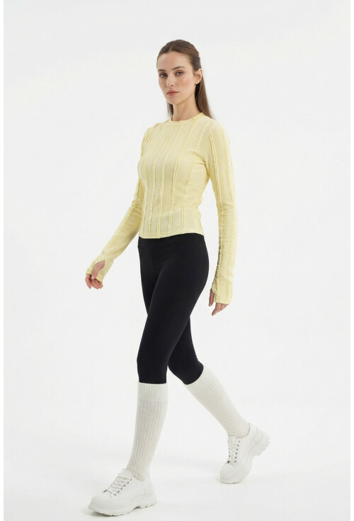 Kadın Dokulu Örme Bluz 980