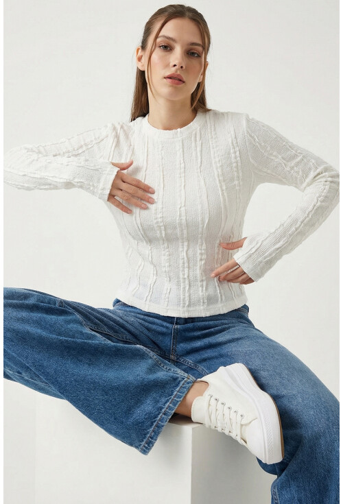 Kadın Dokulu Örme Bluz 980