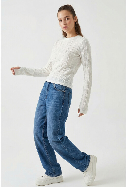 Kadın Dokulu Örme Bluz 980