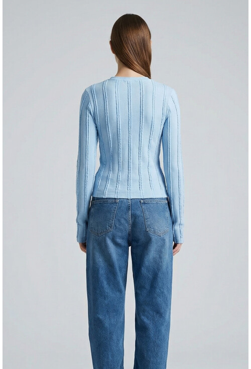 Kadın Dokulu Örme Bluz 980