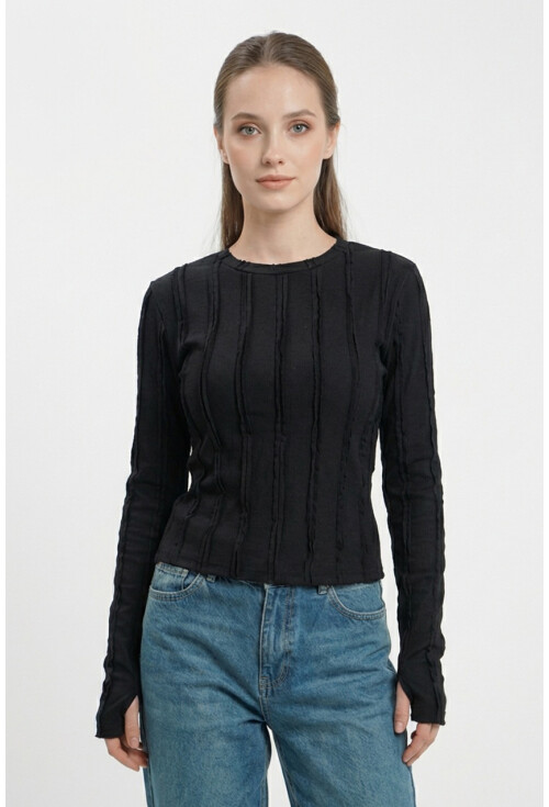 Kadın Dokulu Örme Bluz 980