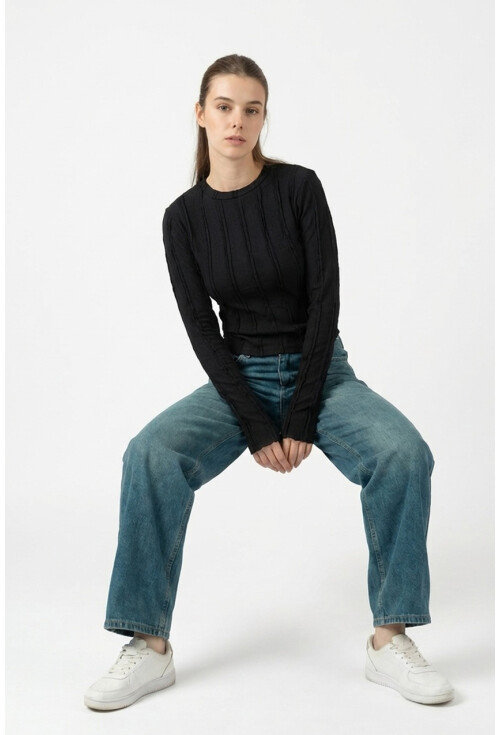 Kadın Dokulu Örme Bluz 980