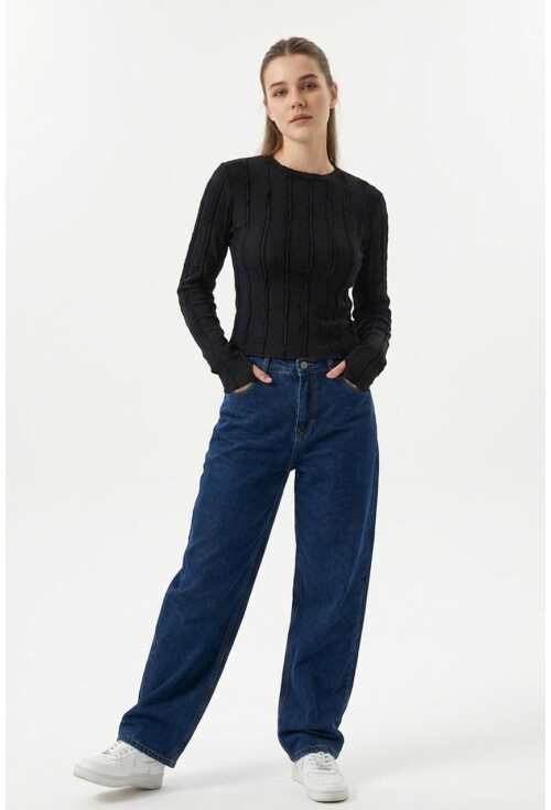 Kadın Dokulu Örme Bluz 980