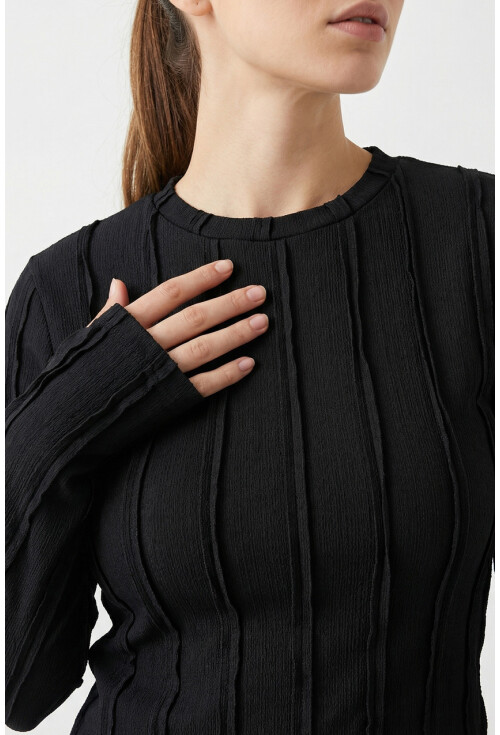 Kadın Dokulu Örme Bluz 980