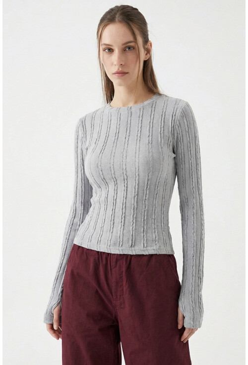 Kadın Dokulu Örme Bluz 980