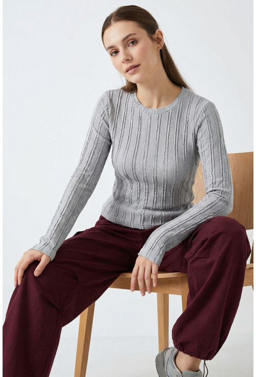 Kadın Dokulu Örme Bluz 980