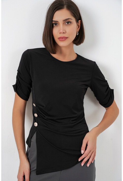 Kadın Düğme Detaylı Sandy Bluz 992