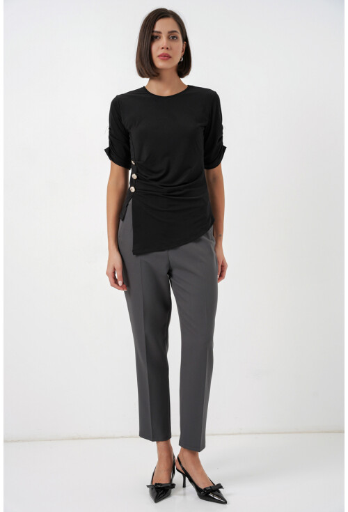 Kadın Düğme Detaylı Sandy Bluz 992