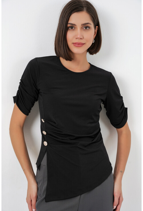 Kadın Düğme Detaylı Sandy Bluz 992