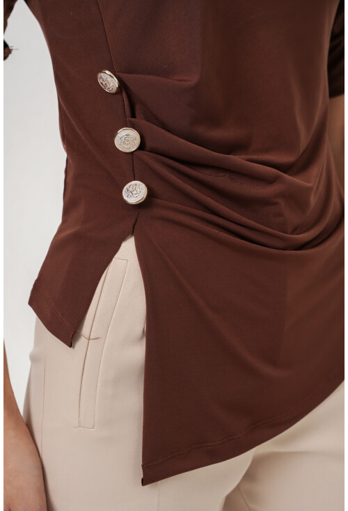 Kadın Düğme Detaylı Sandy Bluz 992