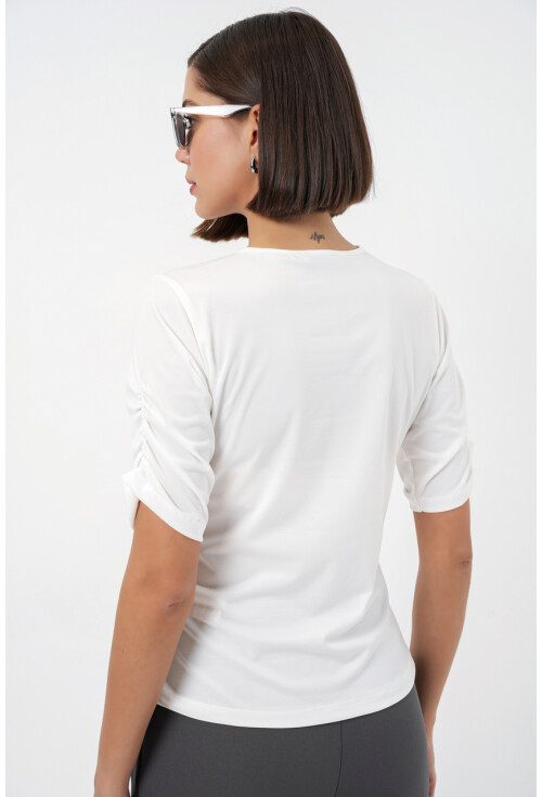 Kadın Düğme Detaylı Sandy Bluz 992