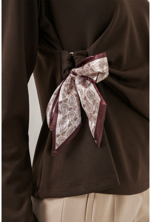 Kadın Fular Detaylu Uzun Kol Bluz 40000