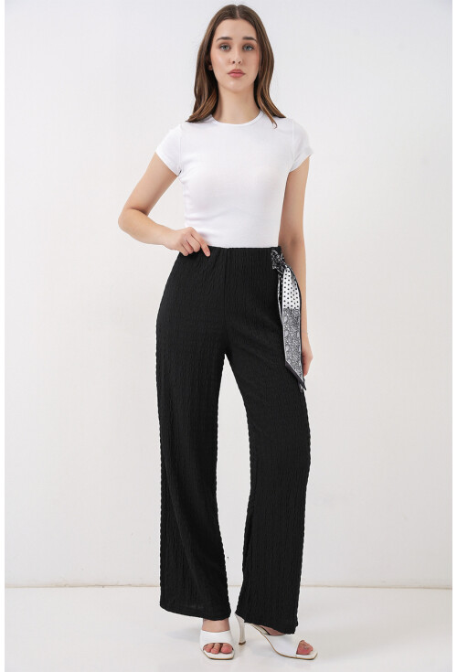 Kadın Fularlı Örme Pantolon 30070