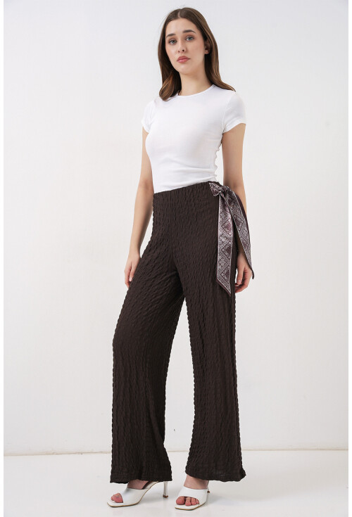 Kadın Fularlı Örme Pantolon 30070