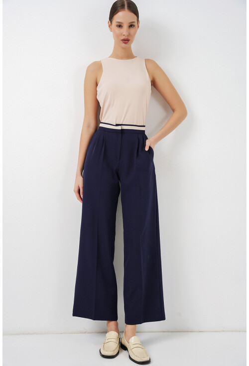 Kadın Geniş Paça Kumaş Pantolon 30088