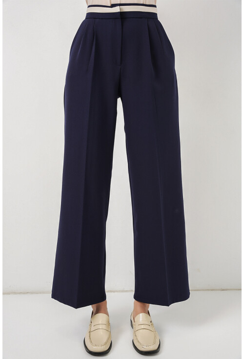 Kadın Geniş Paça Kumaş Pantolon 30088