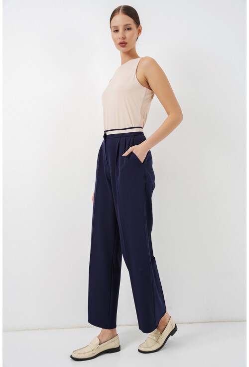 Kadın Geniş Paça Kumaş Pantolon 30088