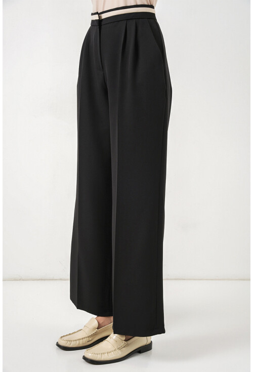 Kadın Geniş Paça Kumaş Pantolon 30088