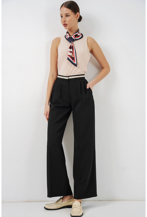 Kadın Geniş Paça Kumaş Pantolon 30088