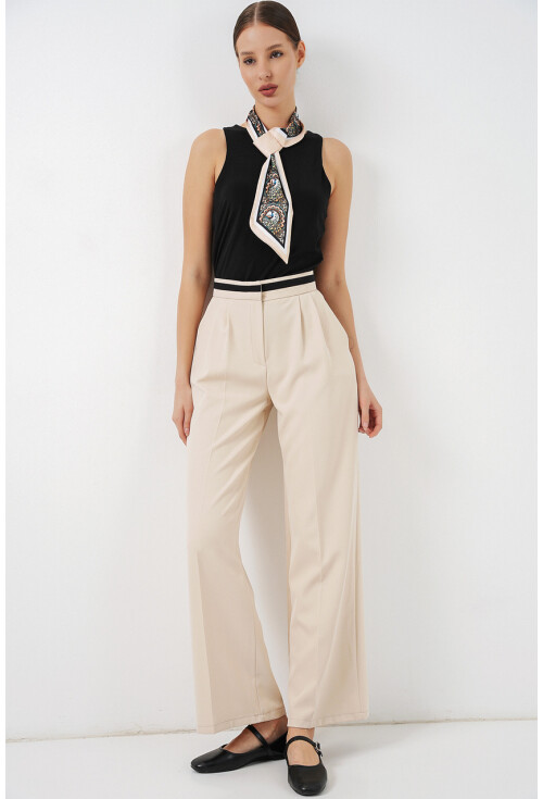 Kadın Geniş Paça Kumaş Pantolon 30088