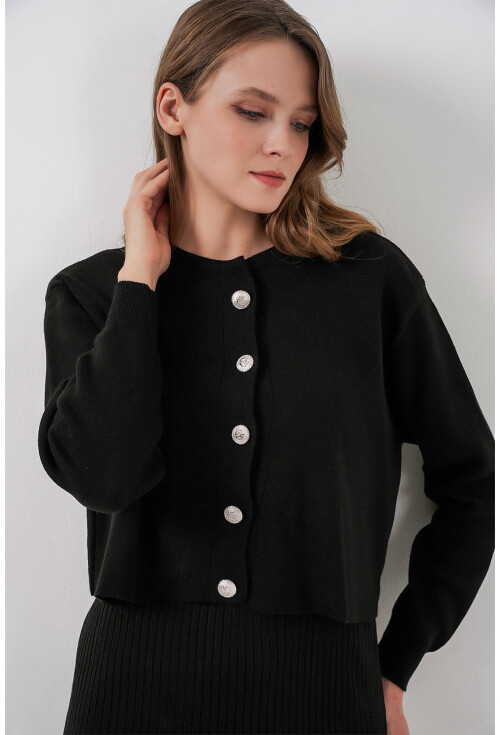 Kadın Hırka Elbise Triko İkili Takım 15960