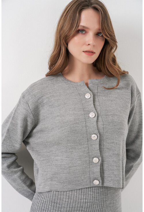 Kadın Hırka Elbise Triko İkili Takım 15960