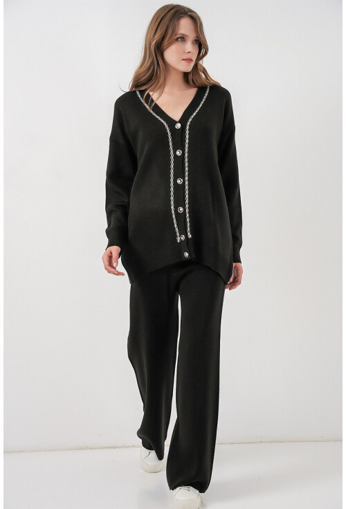 Kadın Hırka Pantolon Triko İkili Takım 15956