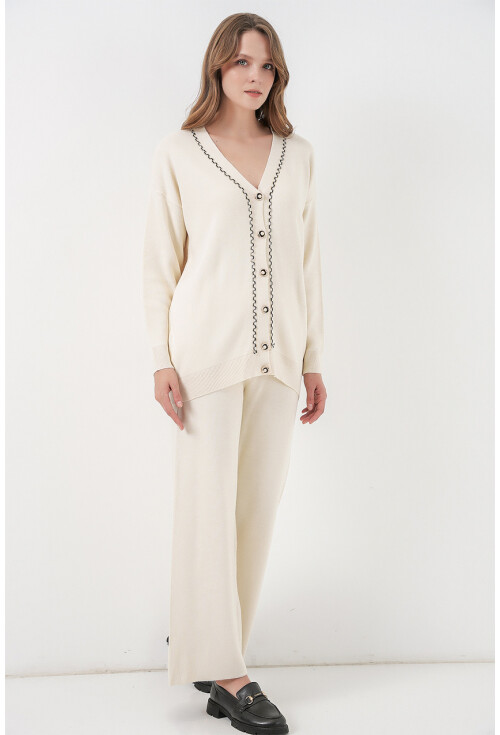 Kadın Hırka Pantolon Triko İkili Takım 15956