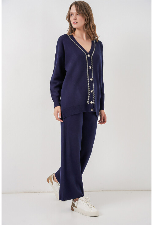 Kadın Hırka Pantolon Triko İkili Takım 15956