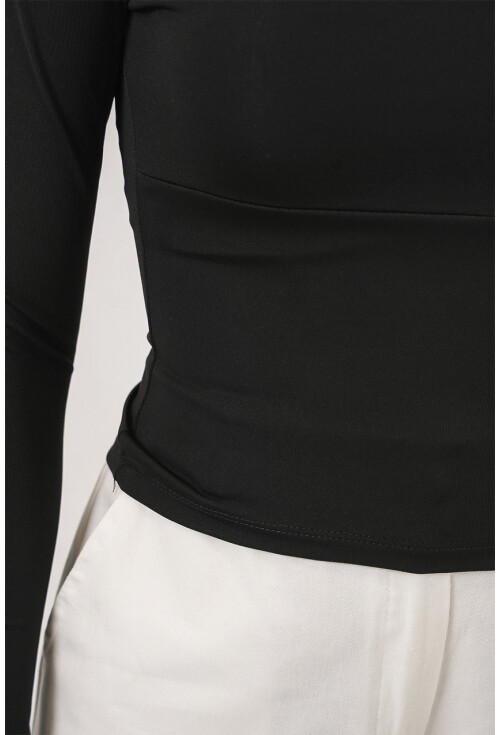 Kadın Kare Yaka Slim Fit Bluz 986