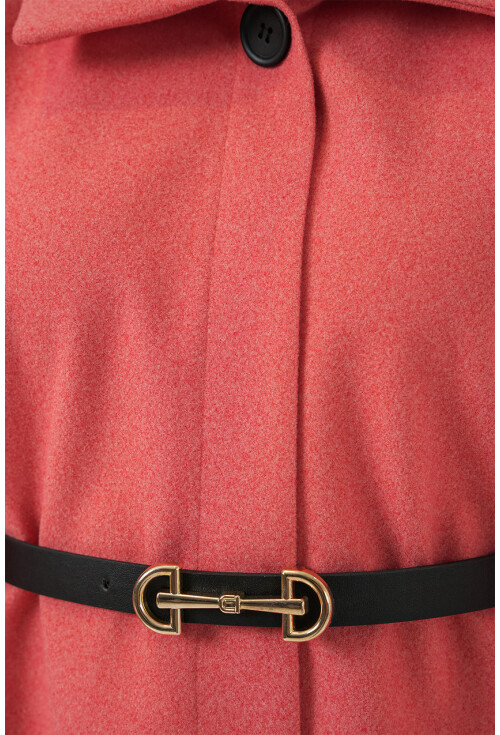 Kadın Kemerli Kaşe Panço 9170