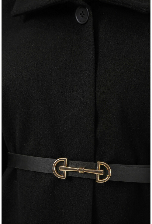 Kadın Kemerli Kaşe Panço 9170