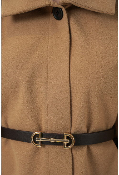 Kadın Kemerli Kaşe Panço 9170