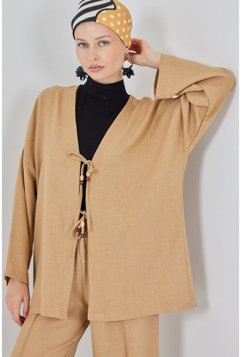 Kadın Keten Kimono İkili Takım 6727