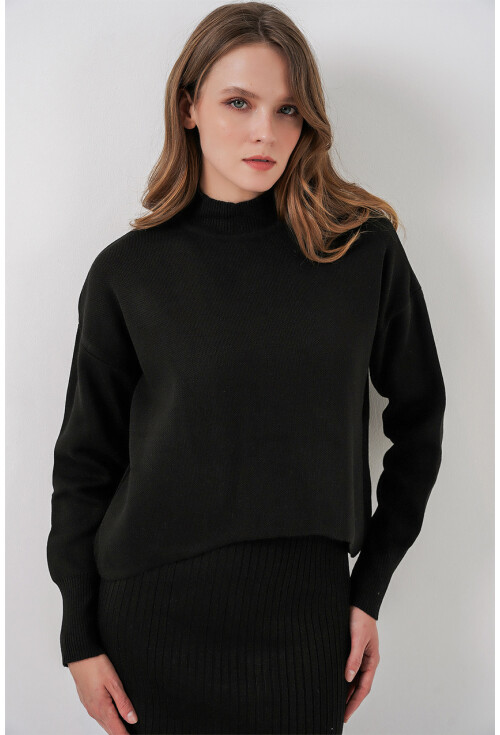 Kadın Kısa Kazaklı Triko Elbise 15958