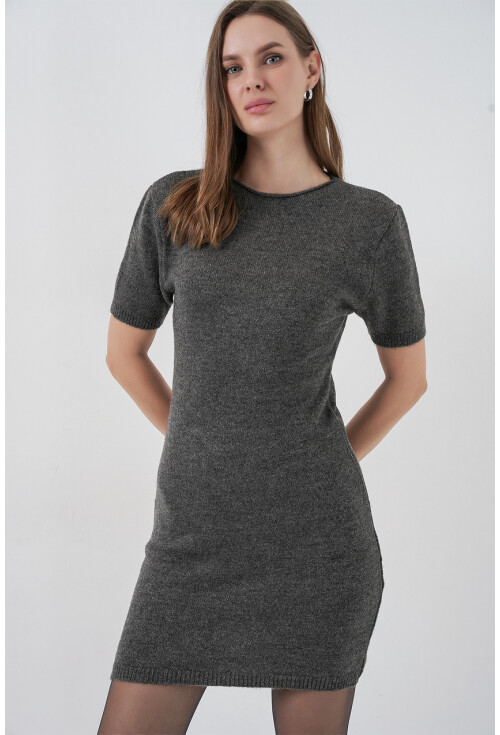 Kadın Kısa Kol Triko Elbise 15950