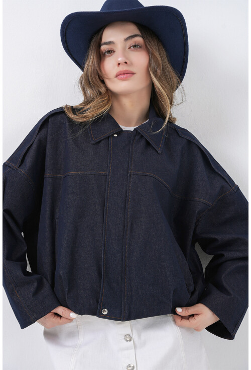 Kadın Kot Bomber Ceket 0737