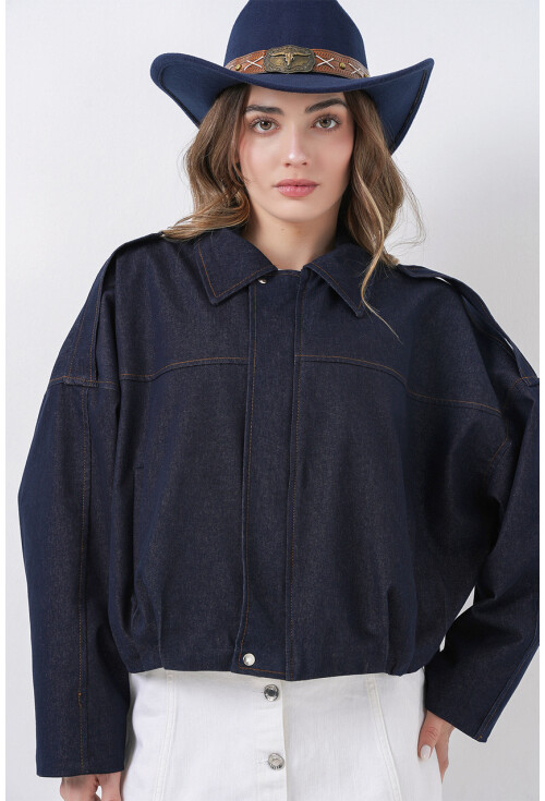 Kadın Kot Bomber Ceket 0737