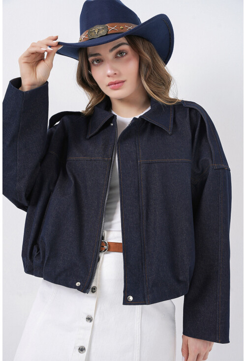 Kadın Kot Bomber Ceket 0737