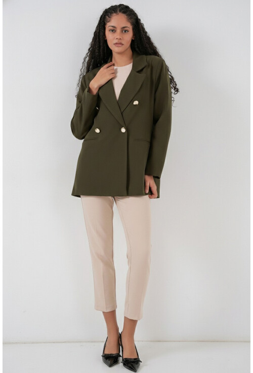 Kadın Kruvaze Yaka Blazer Ceket 0722
