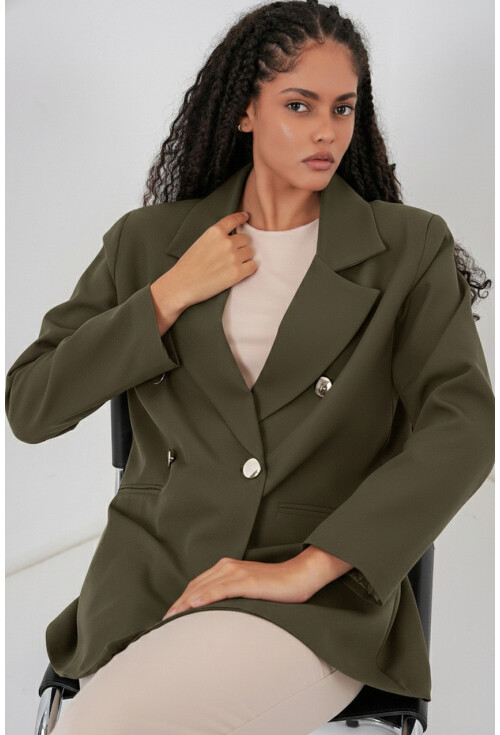 Kadın Kruvaze Yaka Blazer Ceket 0722