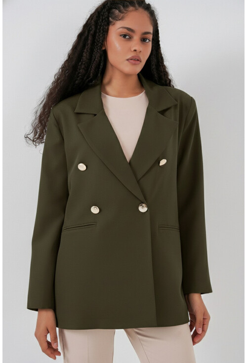 Kadın Kruvaze Yaka Blazer Ceket 0722