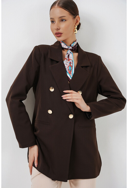 Kadın Kruvaze Yaka Blazer Ceket 0722