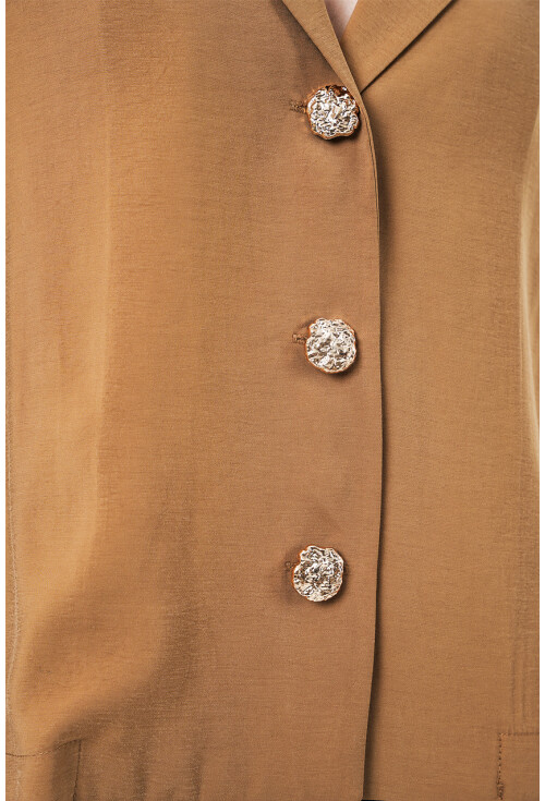 Kadın Kruvaze Yaka Oversize Ceket 0747