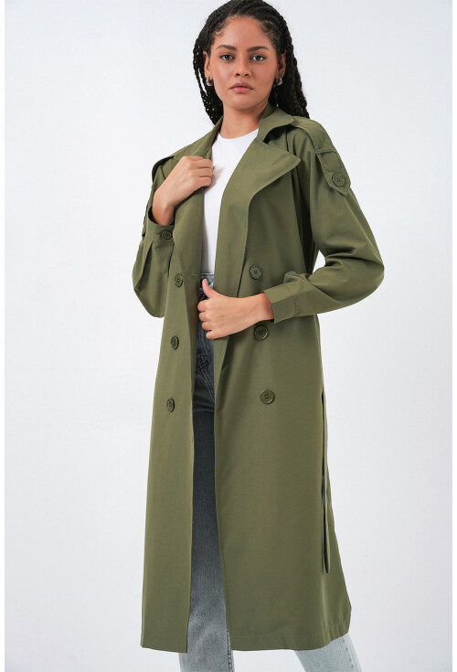 Kadın Kruvaze Yaka Trençkot 5978
