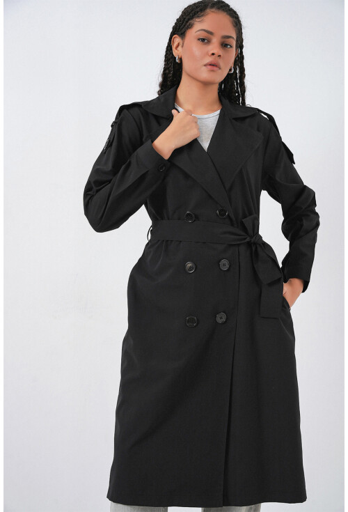 Kadın Kruvaze Yaka Trençkot 5978