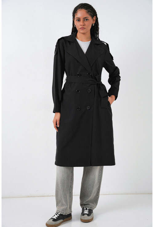 Kadın Kruvaze Yaka Trençkot 5978
