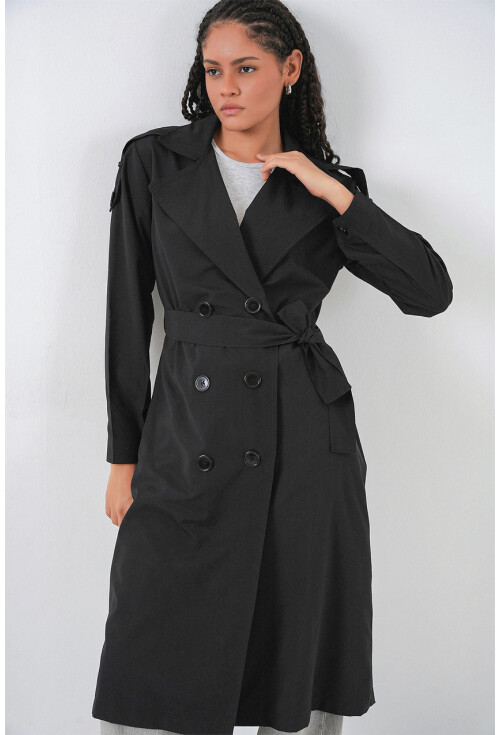 Kadın Kruvaze Yaka Trençkot 5978